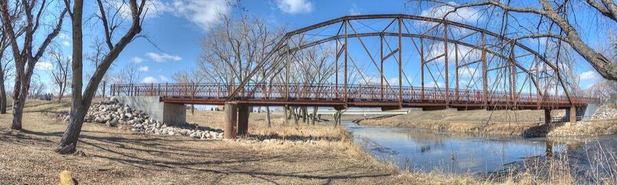 Old railroad bridge over the Big Sioux River on the city trail